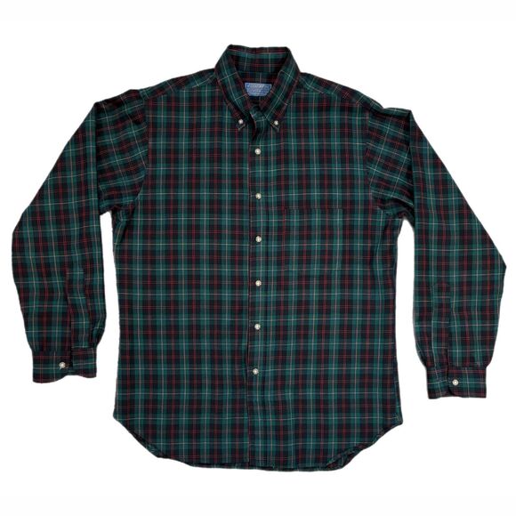 Pendleton Large Plaid Wool Shirt Malcolm Tartan Button Up Down Made USA Vintage - Picture 1 of 4
